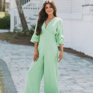 These three boutique green jumpsuit